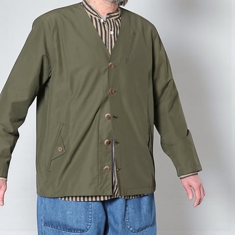 TigreBrocante"cotton nylon grosgrain flap cardigan"(khaki)unisex