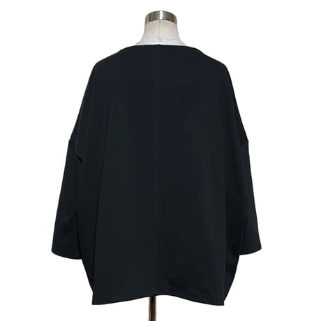 Linen ya"delave long sleeve border T-shirs"(black solid)women's