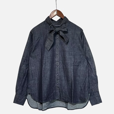 TigreBrocante"7.25oz twill denim moyan age tie blouse"(inidigo)women's