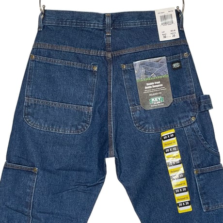 KEY industurieys,inc. "denim double front logger pants" (washed indigo) unisex
