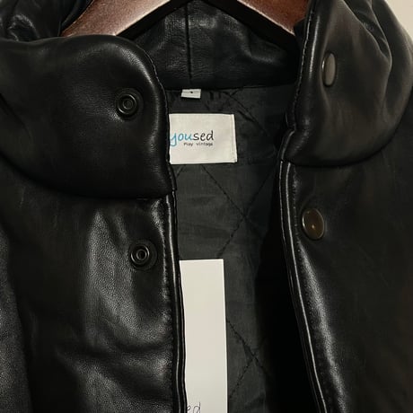 yoused"remake stand collar down vest"(black)unisex