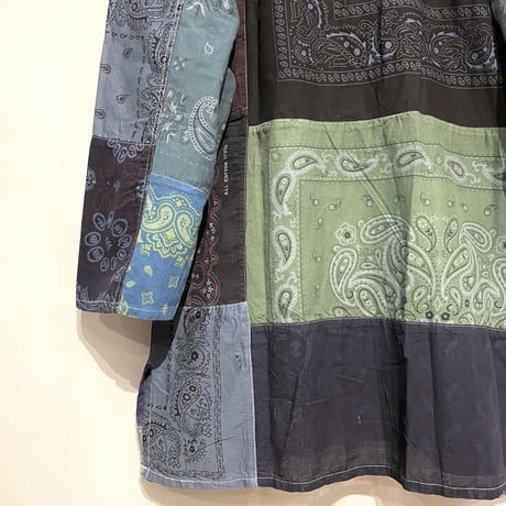 Slow Hands "bandana patch work coat"(ice gray asst)unisex-(L)