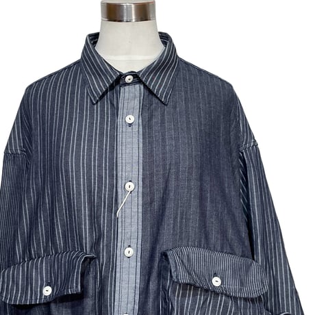 FUNSET OF ART “dobby indigo camper work shirts"(indigo)unisex
