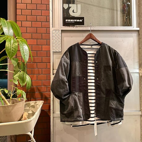 FUNSET OF ART "black patchwork liner blouson"(black)unisex-L