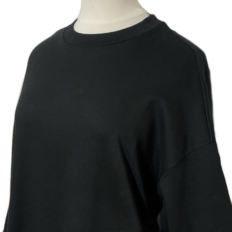 Linen ya"Half Sleeve T-shirs onepiece"(black)women' s