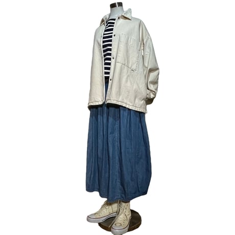 TigreBrocante"6oz denim barrel long  skirt"(fade)women's