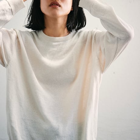 eyya"linen nylon crew neck"(light beige)unisex
