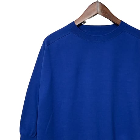 Linen ya"crewneck quater sleeve cotton knit"(blue)women's