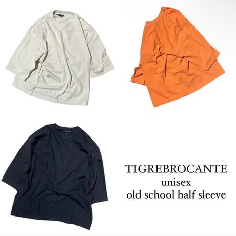 TigreBrocante"20天竺 old school half sleeve"(orange)unisex