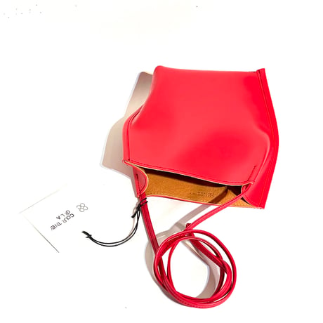 Courtney orla "slope tote mini" PVC×LEATHER (red×camel)