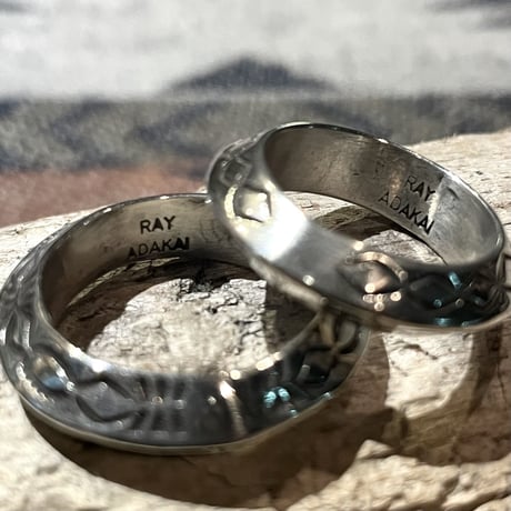 indian jewelry “ray adakai(navajo) “stamped triangle ring