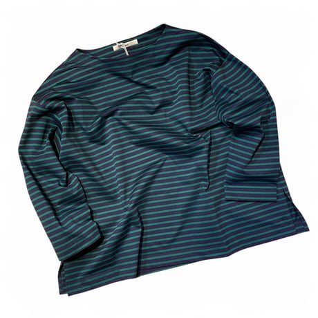 amne "BORDER"gride basqueⅢ(navy×green)unisex
