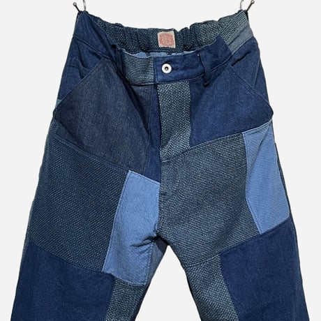 FUNSET OF ART "indigo patchwork karusan 5P pants"(indigo)unisex-S
