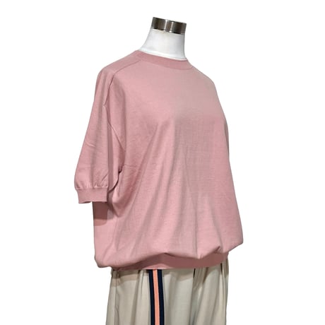 Linen ya(as it is)"crewneck short sleeve cotton knit"(pink)women's