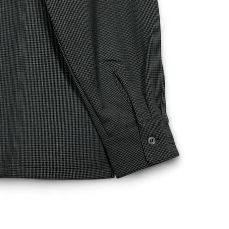 FLISTFIA"open collar long sleeve shirts"(black×charcoal) unisex