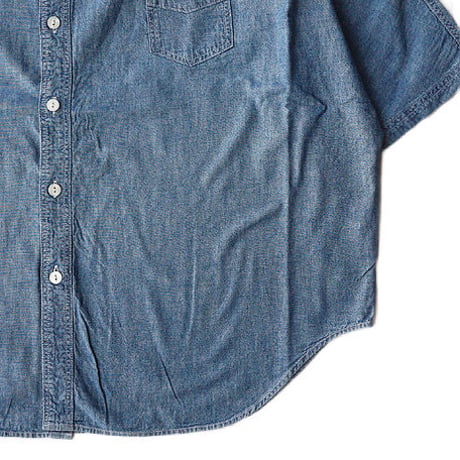 H.UNIT "5oz chambray indigo dollman sleeve shirts"(indigo) unisex
