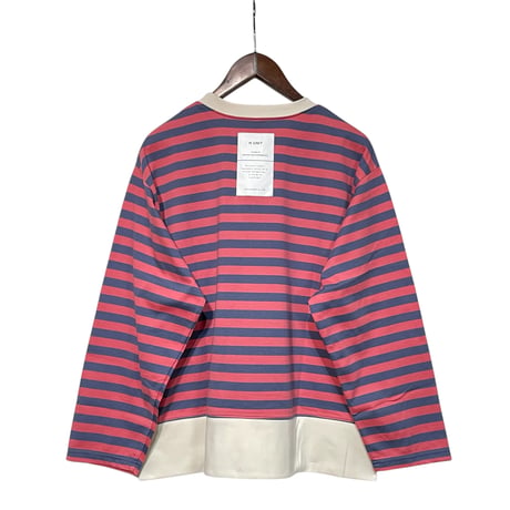 H.UNIT "border jersey stitch long sleevesT"(pink×purple) unisex