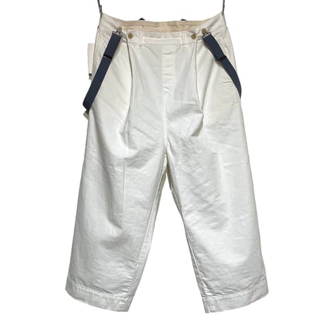 CAERULA PER LIGHTS"10oz denim suspender pants"(white)unisex