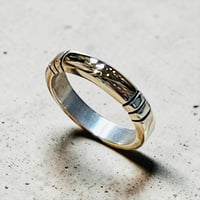 indian jewelry "MM Rogers studio"sterling silver×14K gold combi lined ring