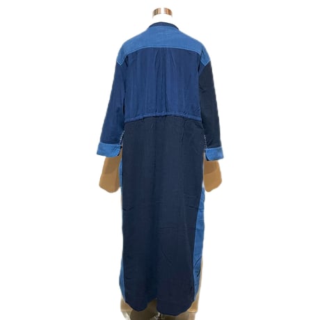 TigreBrocante "Jacquard mix york switch gather one-piece"(indigo) women's
