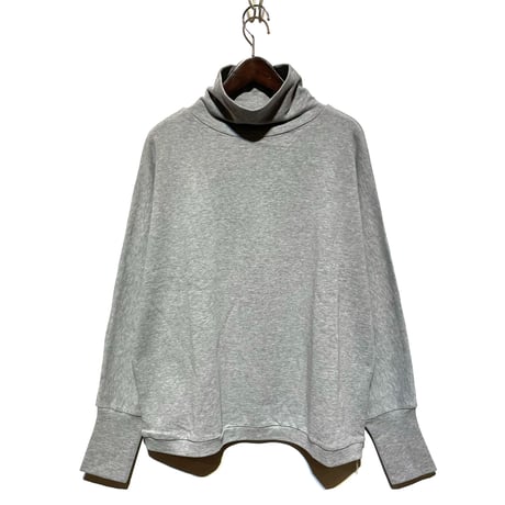 Linen ya"cotton dolman sleeve high neck"(gray)women's