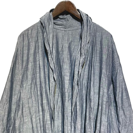 Linen ya"cotton linen shawlcollar coat"(navy)women's