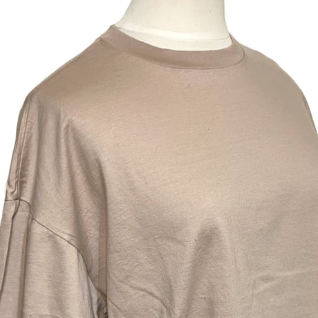 TigreBrocante"アルビニコットン天竺 ギャザー 6分袖 T"(pink beige)women's