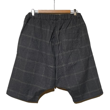 COLINA CAPERTICA "dark melange flannel check /  sarrouel shorts"(charcoal) unisex