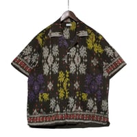 Jawndi "kasuri open collar S/S shirts" (brown)