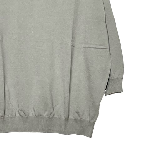 Linen ya"crewneck quater sleeve cotton knit"(greige)women's