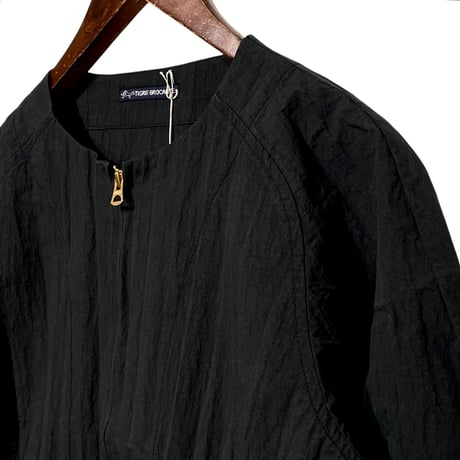 TigreBrocante"cotton nylon washer no collar jacket(black)women's