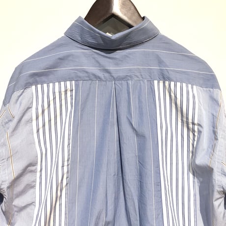 H.UNIT "stripe crazy L/S shirts" (white) unisex