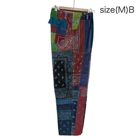 Slow Hands ”bandana patchwork army pants" (unisex)size-MB