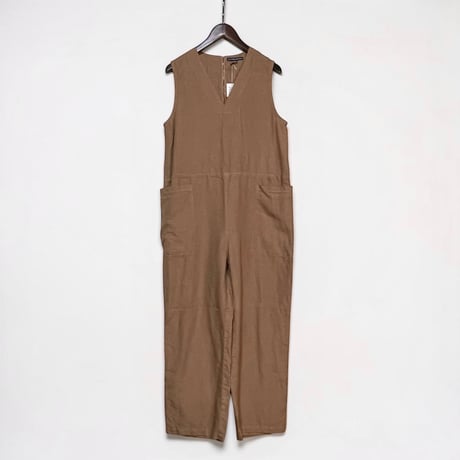 TigreBrocante"high density linen v-neck box salopette"(beige)women's