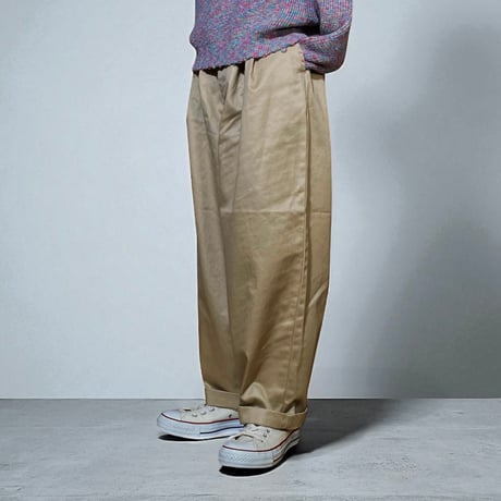 CAERULA PER LIGHTS"chino tuck pants"(beige)unisex