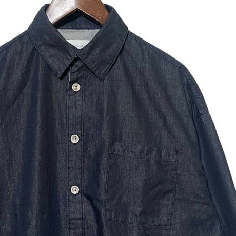 CAERULA PER LIGHTS"high-density denim box shirts"(navy)unisex