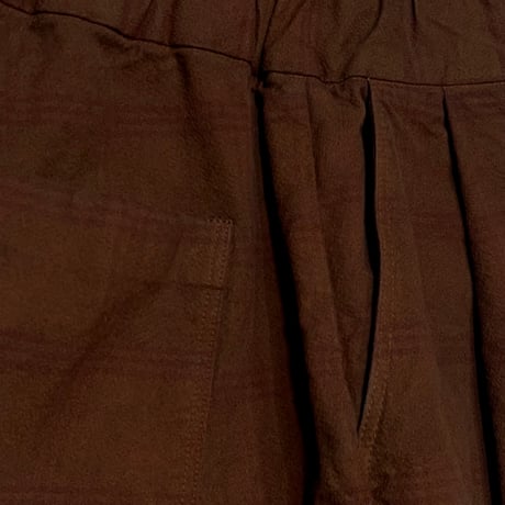 COLINA CAPERTICA "Natural Dyed Amunzen Check Peg Top Easy Pants"(弁柄染) unisex