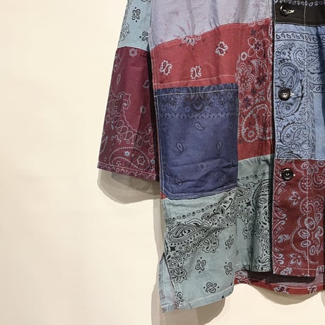 Slow Hands "bandana patch work coat"(ice gray asst)unisex-(S)