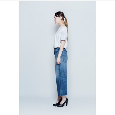 CAERULA"30 single jersey × broad plo T"(white×stripe) women's
