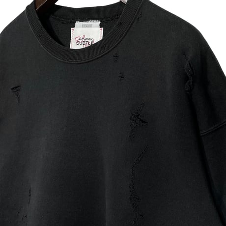 SUBTLE Re label "used damage sweat" (unisex) E