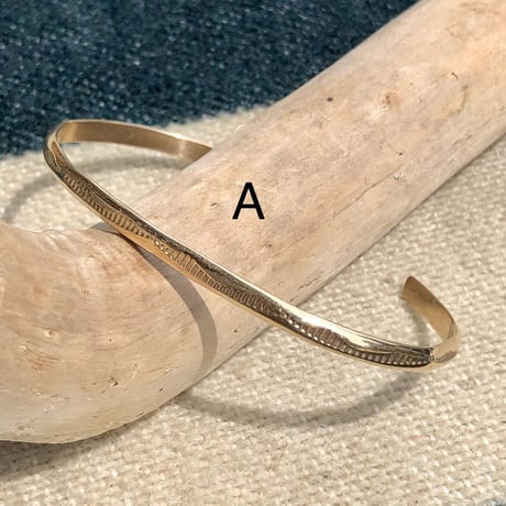 indian jewelry "navajo made" 12KGF half roud narrow bangle B