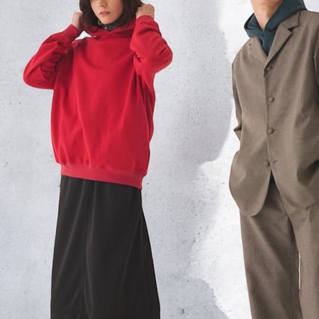 amne "FRENCH TERRY oval hoodie" (red) unisex