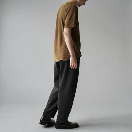 COLINA "CAPERTICA"Natural Dyed Linen Heavy Jersey Solid H/S Tee(赤墨)unisex