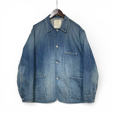 H.UNIT "9oz soft denim coveralls used wash" (indigo) unisex