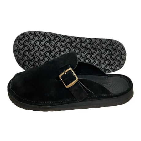 SANDALMAN "clog suede × bullhide" (black) unisex