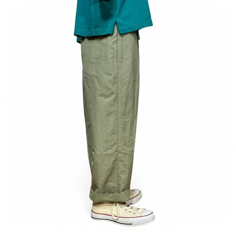TigreBrocante"nylon tusser comodo 9分丈 slacks"(green)women's