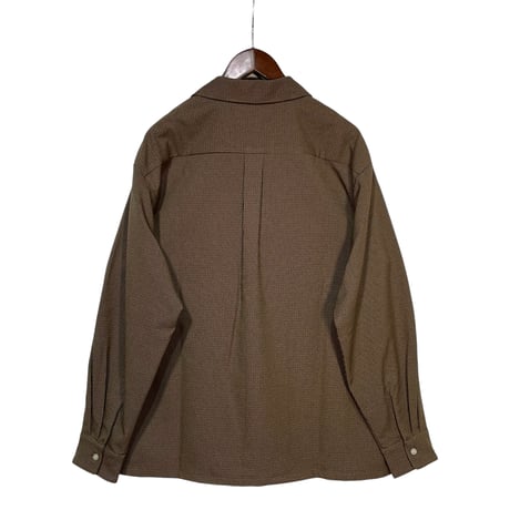 FLISTFIA"open collar long sleeve shirts"(camel×black) unisex