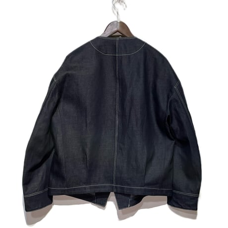 ASEEDONCLOUD"Handwerker cotton×linen no collar blouson"(indigo)unisex