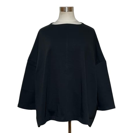 Linen ya"delave long sleeve border T-shirs"(black solid)women's