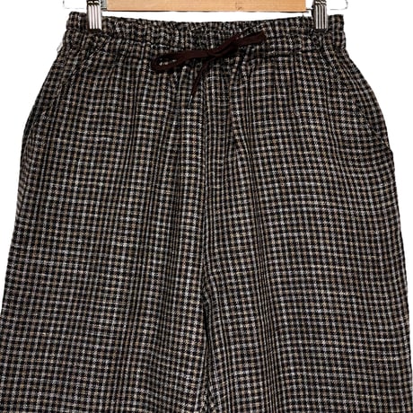 H.UNIT"Wool check work easy pants"(black) unisex